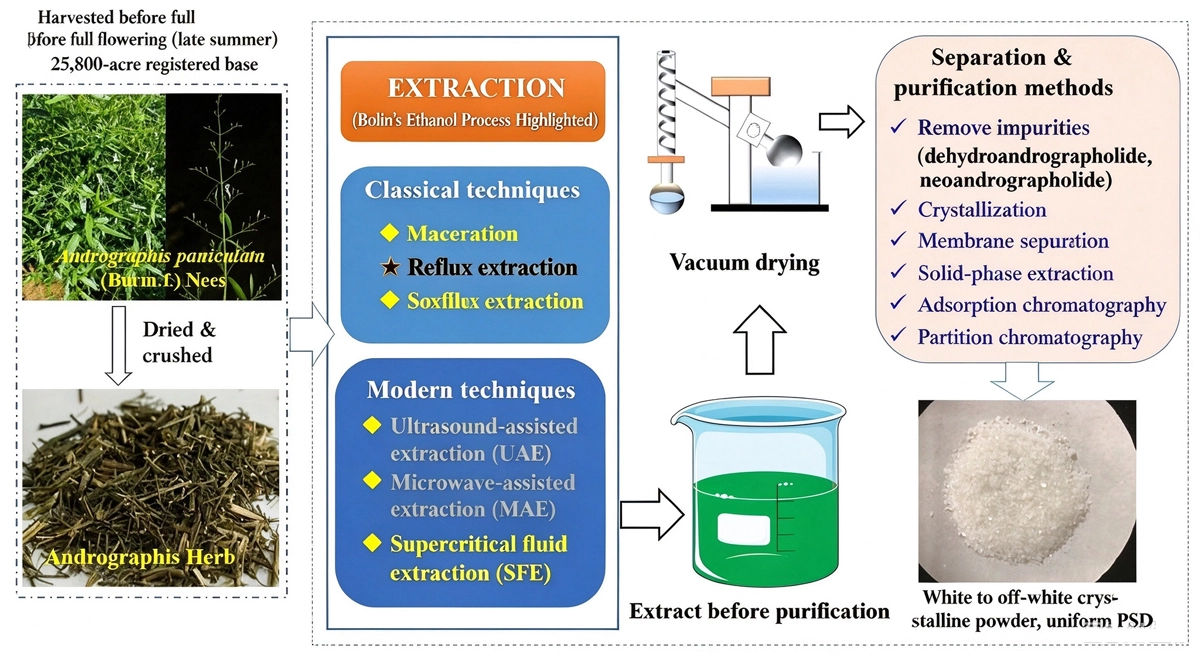 Andrographolide powder process Andrographolide powder process