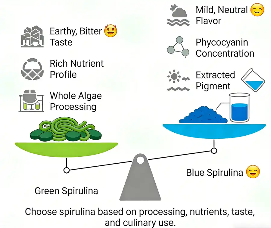  Blue and Green Spirulina powder