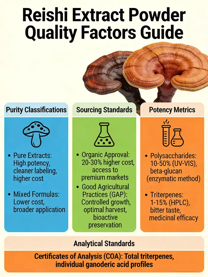 Grades and Quality Assessment of Reishi Mushroom Extract Powder