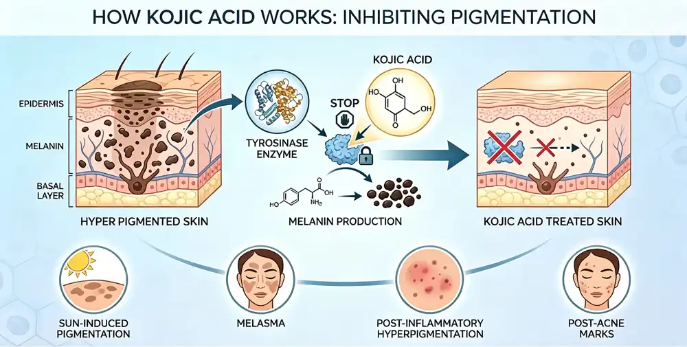 Kojic Acid powder Mechanism