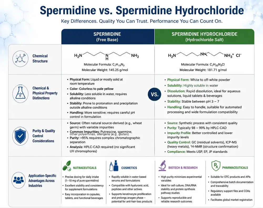 spermidine vs spermidine hydrochloride