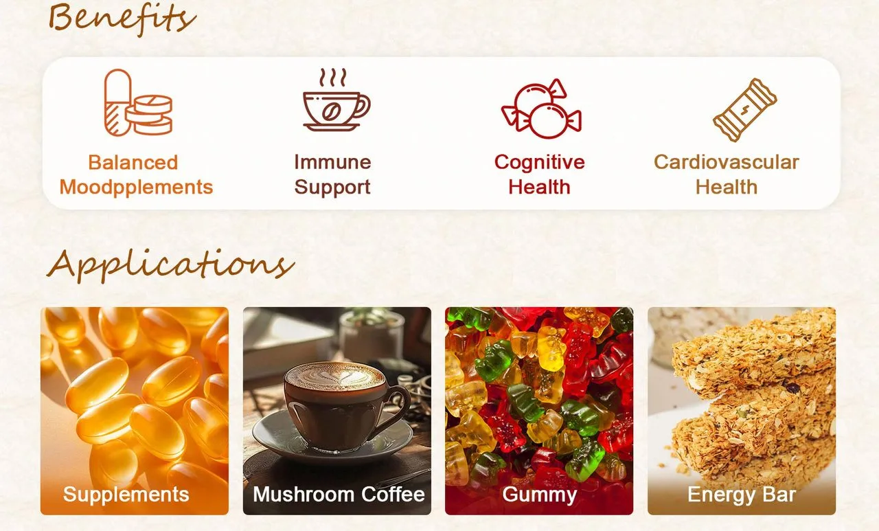 Lion's Mane Mushroom Extract Powder application Lion's Mane Mushroom Extract Powder application