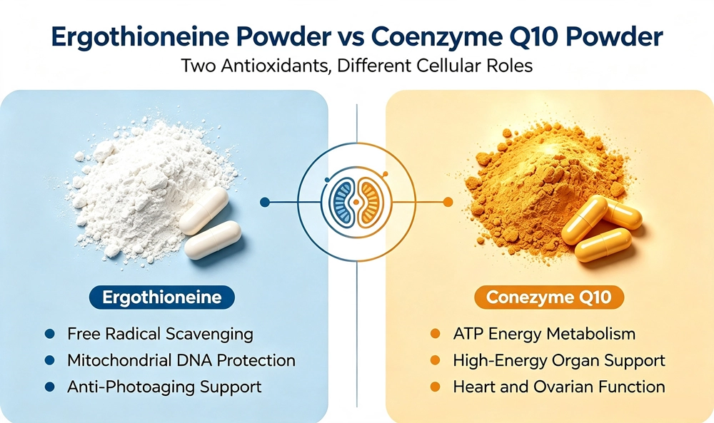 Ergothioneine powder vs Coenzyme q10 powder 