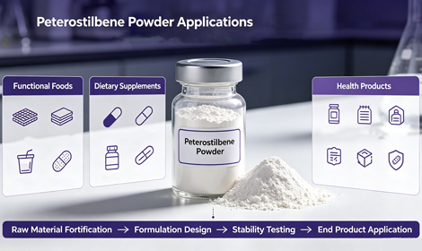Pterostilbene Powder Applications in Functional Foods, Supplements and Health Products